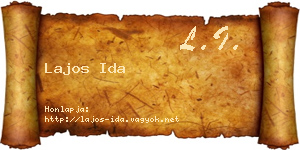 Lajos Ida névjegykártya